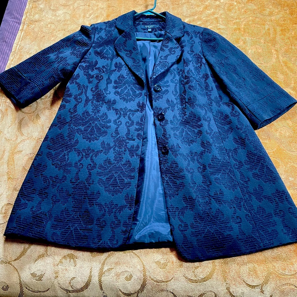 Nine West Black Textured Day coat